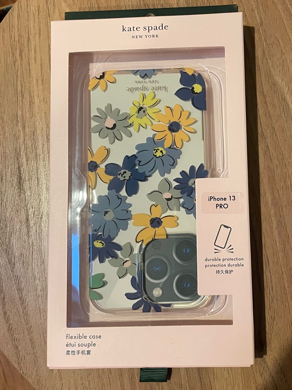 kate spade Floral iPhone 13 Pro Case - Blue, Yellow & Green Flowers